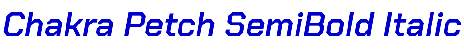 Chakra Petch SemiBold Italic шрифт